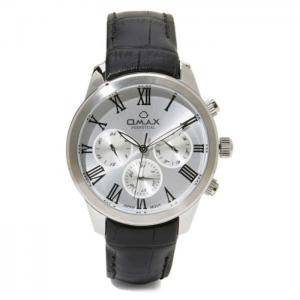 Omax pg10p62i mens multifunction leather watch - omax