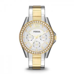 Fossil es3204 riley multifunction two-tone stainless steel watch - fossil