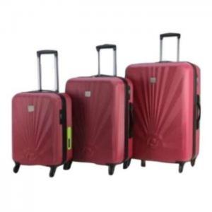 Princess travellers geneva luggage trolley bag with built in scale & power bank silver set of 3 - princess traveller
