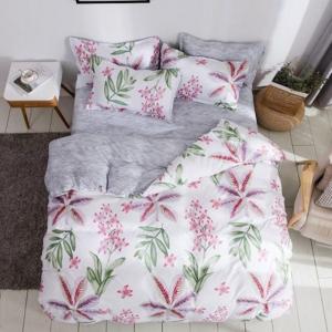 King size bedding set of 6 pcs leaves design - deals for less