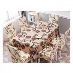 Floral design table cloth with dining chair cover - deals for less
