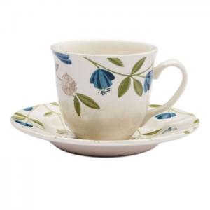 Claytan floral cup/saucer set white 200ml - claytan