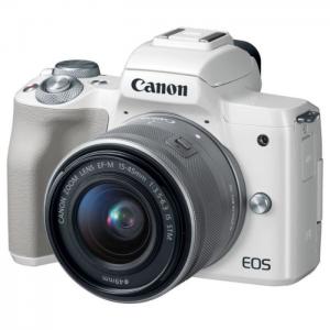 Canon eos m50 mirrorless digital camera white with ef-m 15-45mm f/3.5-6.3 is stm lens - canon