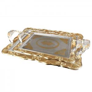 Kingsville serving tray acrylic silver and gold 6x53cm - kingsville