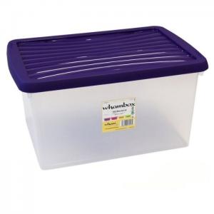 Storage box & lid clear/violet 16l - wham