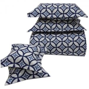 King comforter set 240x260cm poly cotton print blue 144tc - aiwa