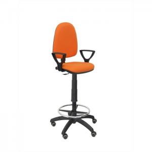 Office stool ayna bali orange fixed arms parquet wheels