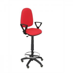 Office stool ayna bali red fixed arms parquet wheels
