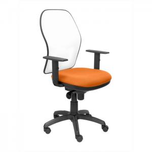 Office chair jorquera white mesh orange bali seat
