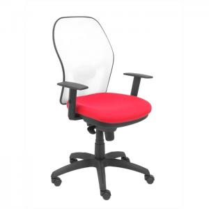 Office chair jorquera white mesh red bali seat