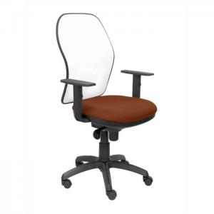 Office chair jorquera white mesh brown bali seat