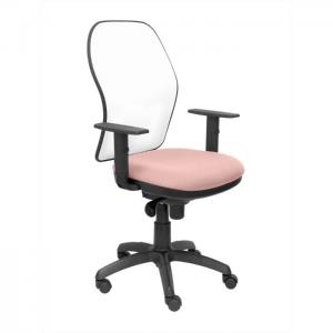 Office chair jorquera white mesh pale pink bali seat