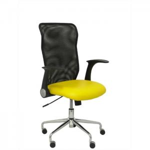 Office chair minaya yellow imitation leather