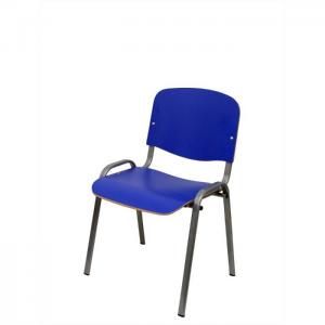 Pack 4 office chair golosalvo blue stratified wood structure aluminum color