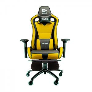 Talius caiman black/yellow gaming chair, footrest, 4d, frog, metal base, 75mm wheels