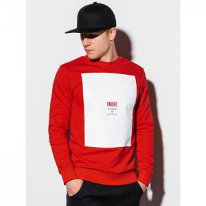 Men's printed sweatshirt b1045 - red - ombre clothing