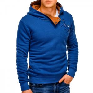 Men's hoodie paco - navy/camel - ombre clothing