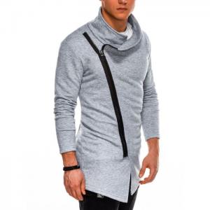 Men's zip-up sweatshirt b1051 - grey - ombre clothing