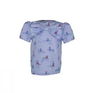 Hermione: chambray boat print blouse - little lord & lady