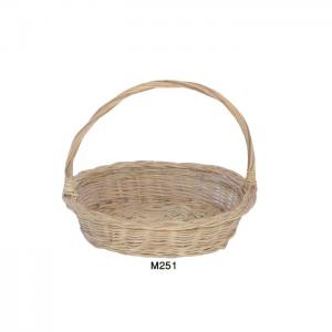 Round wicker basket with handle - mtiwa nabat