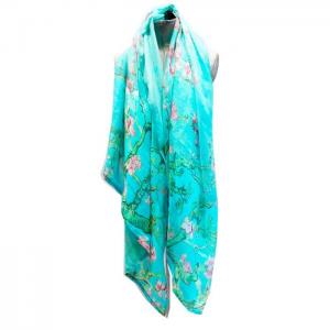 Scarf of silk, shawl, with lining, Turquesa Japan - Julunggul