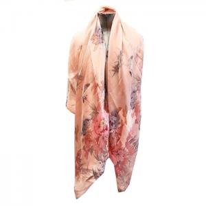Scarf of silk, shawl, with lining, Pink - Julunggul