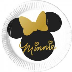 8 paper plates 20cm - minnie gold - we fiesta