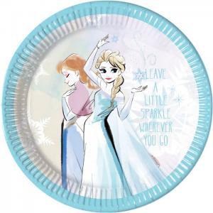8 paper plates 23cm - frozen sparkle - we fiesta