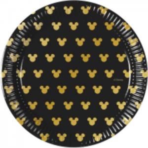 8 paper plates 23cm - mickey gold - we fiesta
