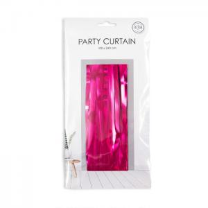 Party curtain 100x240cm - flame retardent - hot pink - we fiesta