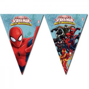 1 triangle flag banner (9 flags) - spiderman web warriors - we fiesta
