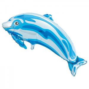 Foilballoon - dolphin blue 80x48 cm - we fiesta