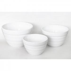 Set of 3 salad bowls white - eqc ceramics