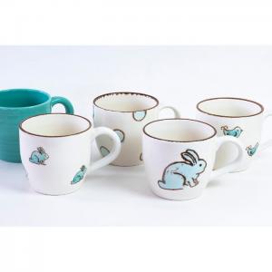 Set of 6 mugs- 2 of each decor/color - eqc ceramics