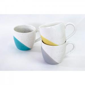 Set of 6 mugs assorted colors - eqc ceramics