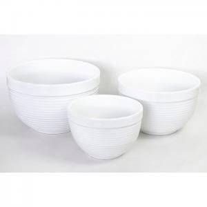 Set of 3 Salad Bowls White - EQC Ceramics