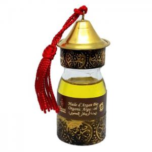 Ecocert certified organic argan oil uncovered in deco glass - cooperative yacout