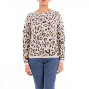 Weill knitwear crewneck women leopard print