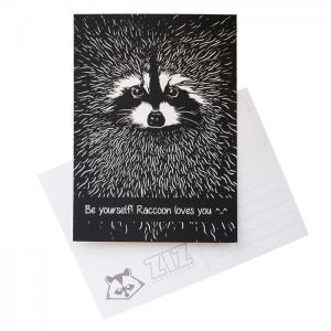 Postcard ziz raccoon