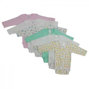 Bambini girls' long sleeve printed onezie variety 6 pack