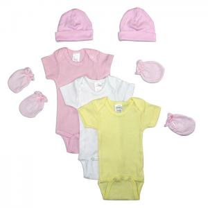 Bambini newborn baby girls 7 pc layette baby shower gift set