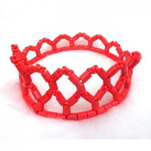 Coral beaded crown - beads center