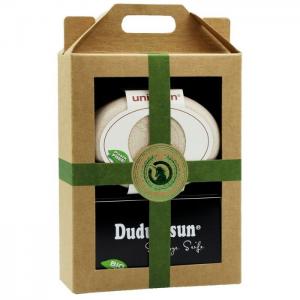 Gift Set Soap Box Made Of Liquid Wood, Large, Creamy White & Dudu-Osun Classic - 150G - Unicorn