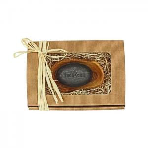 Dudu-osun pure, the black soap from africa 150g & a rustic soap dish made of olive wood - dudu osun