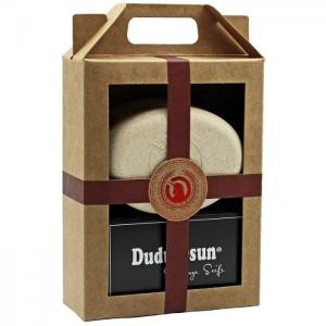 Gift set unicorn soap box made of liquid wood, large, creamy white & dudu-osun classic - 150g - unicorn