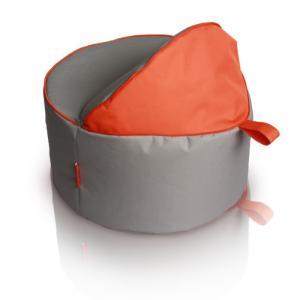 Pouf 2 In 1 Grey And Orange - Poufydea
