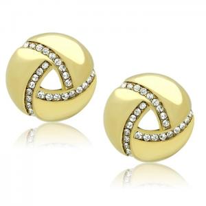 Tk1499 - ip gold(ion plating) stainless steel earrings with top grade crystal  in clear - alamode