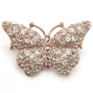Lo1227 - rose gold brass brooches with aaa grade cz  in amethyst - alamode