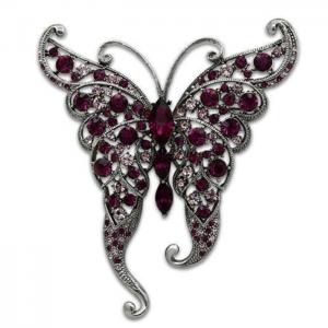 Lo2396 - imitation rhodium white metal brooches with top grade crystal  in multi color - alamode