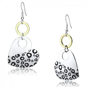 Lo2700 - reverse two-tone iron earrings with epoxy  in jet - alamode
